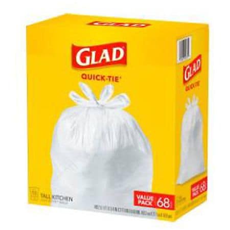Glad Quick-Tie Fresh Clean Small Trash Bags Value Pack, 2 pack, 52 count