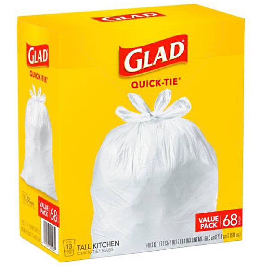 Glad Tall Kitchen Quick-Tie Trash Bags
