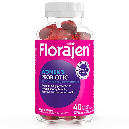 Florajen Women's Probiotic Gummy Urinary Tract Health Digestive and Immune Support
