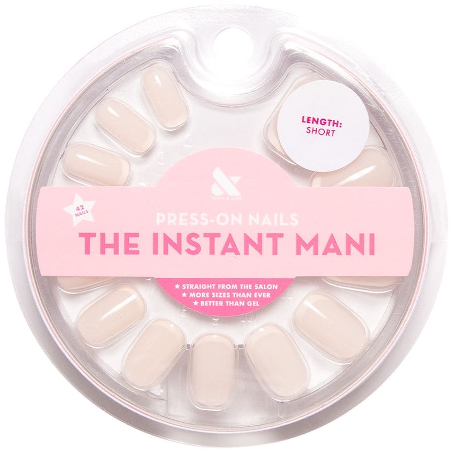 Olive & June The Instant Mani Press-On Nails Squoval Short, Classic French