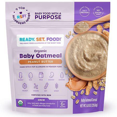 Ready, Set, Food! Organic Baby Oatmeal, Peanut Butter