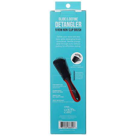Kiss Colors & Care Glide & Define Non-Slip Detangling Brush