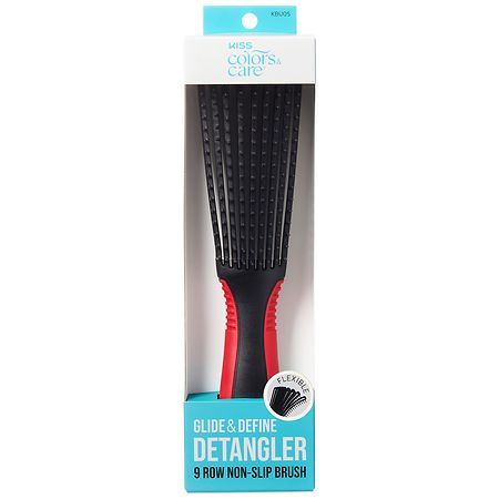 Kiss Colors & Care Glide & Define Non-Slip Detangling Brush