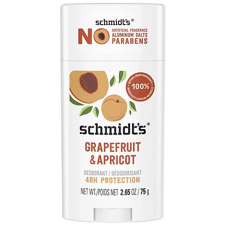 Schmidt's 100% Natural Origin Ingredient Deodorant Stick Grapefruit & Apricot