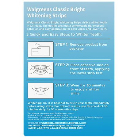 Walgreens Ultra Whitening Strips, Enamel Safe, EasyFit, Slip-Free Dry Touch