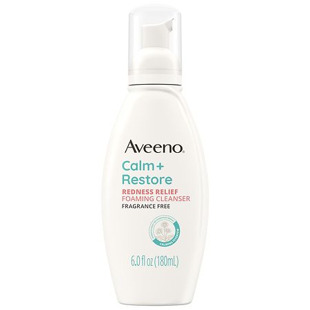Aveeno Calm + Restore Redness Relief Foaming Facial Cleanser Fragrance Free