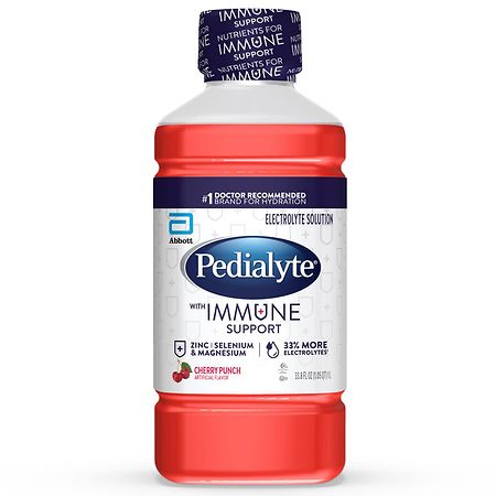 Pedialyte With Immune Support Electrolyte Hydration Drink Cherry Punch