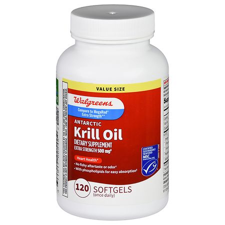 Walgreens Extra Strength Antarctic Krill Oil 500 mg Softgels (120 days)
