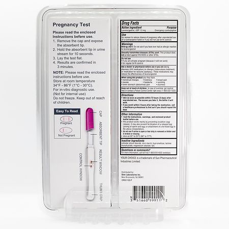 Your Choice Emergency Contraceptive Pill + Pregnancy Test