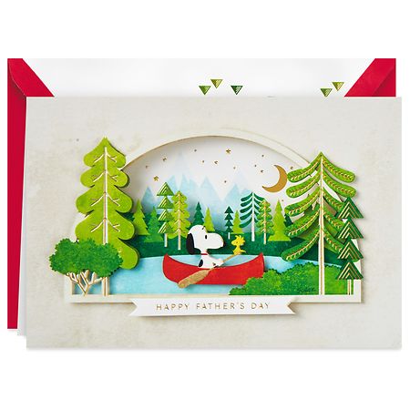 Hallmark Signature Peanuts Father's Day Card (Snoopy and Woodstock Canoeing) - S12 1ea