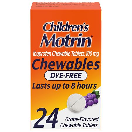 Children's Motrin Dye-Free Ibuprofen Chewable Tablets Grape