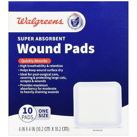 Walgreens Super Absorbent Wound Pads 4 in x 4 in