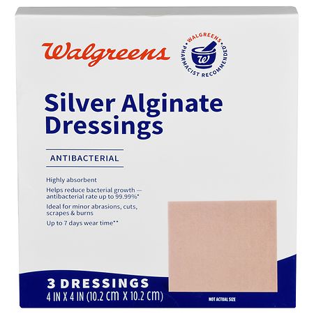 Walgreens Silver Calcium Alginate Dressing - 4 x 4 in