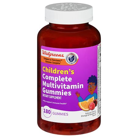 Walgreens Children's Complete Multivitamin Gummies Natural Cherry, Orange & Raspberry