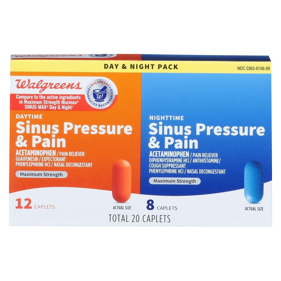 Walgreens Daytime & Nighttime Sinus Pressure & Pain Caplets | Walgreens