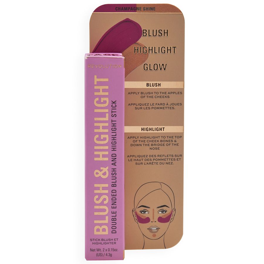 Makeup Revolution Blush & Highlight Stick, Champagne Shine