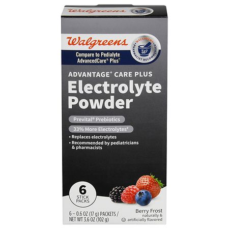Walgreens Advantage Care Plus Electrolyte Powder Stick Packs Berry Frost