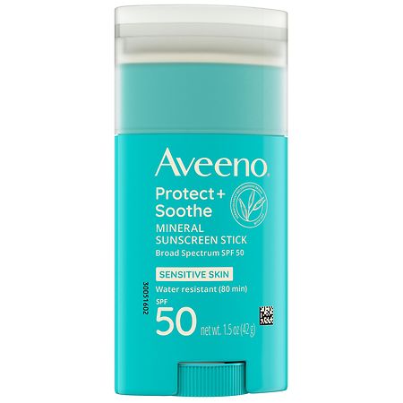 Aveeno Positively Mineral Sensitive Skin Sunscreen Stick, SPF 50