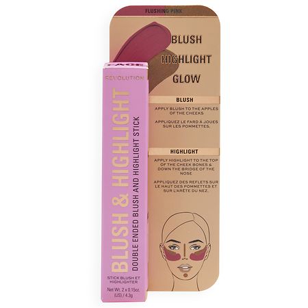 Makeup Revolution Blush & Highlight Stick Flushing Pink