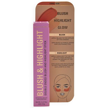 Makeup Revolution Blush & Highlight Stick Coral Dew