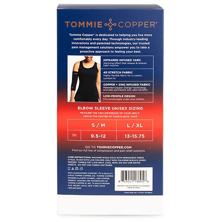 Tommie Copper Sport Compression Arm Sleeve, Black, Large/Extra-Large, 1  Count per Pack 