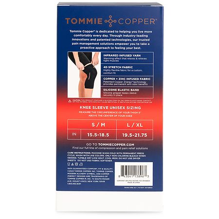 Tommie Copper Knee Sleeve, Black, Medium : Health