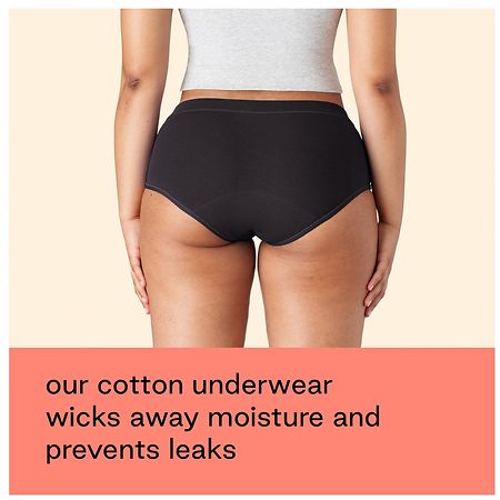 Thinx for All Women's Super Absorbency Cotton Brief Period Underwear, Black  Ingredients - CVS Pharmacy