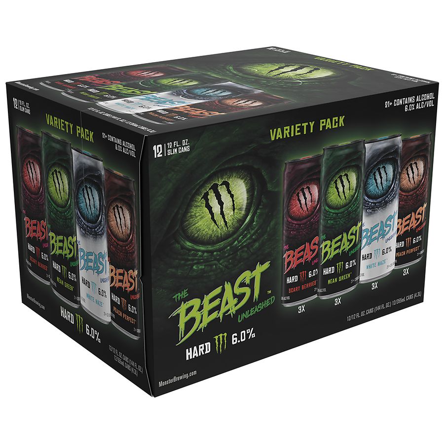 Monster the beast ４本セット Monster The Beast Unleashed Hard Seltzer 4Pk Bundle 12oz