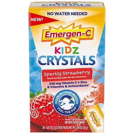 Emergen-C Kids Immune Support Supplement Crystals Sparkly Strawberry