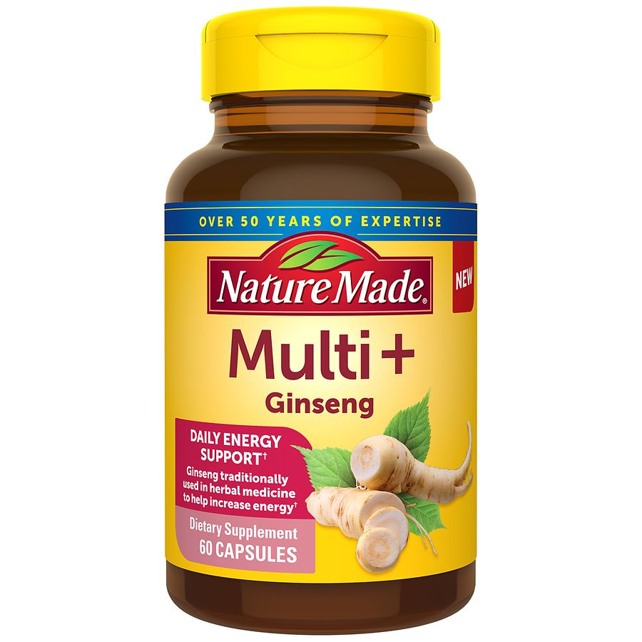 Nature Made Multi + Ginseng Energy Capsules Multivitamin for Women ...