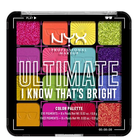 Viva velstand Forvirret NYX Professional Makeup Ultimate Shadow Palette, I Know That's Bright |  Walgreens