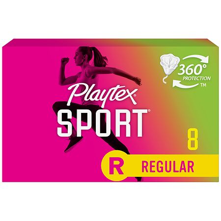 Playtex Sport Plastic Tampons, Regular Absorbency Unscented, Regular Absorbency