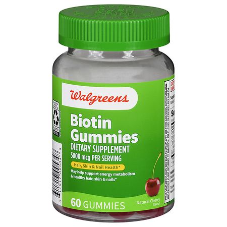 Walgreens Biotin 5000 mcg Gummies (60 days) Natural Cherry