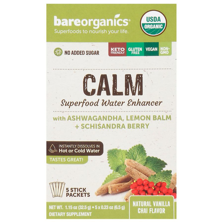 BareOrganics Calm Superfood Water Enhancer Vanilla Chai Walgreens