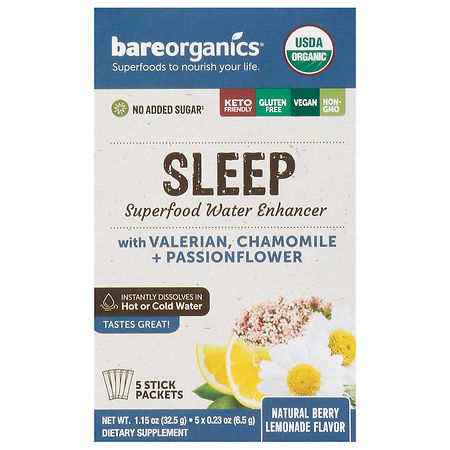 BareOrganics Sleep Blend Superfood Water Enhancer Berry Lemonade