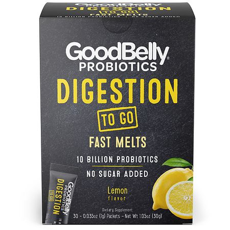 GoodBelly Probiotics Digestion To Go Fast Melts Probiotic Supplement Powder  Lemon