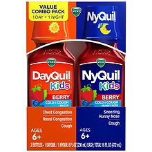 Vicks Dayquil Nyquil Kids Cold & Cough Medicine Combo Pack Berry ...