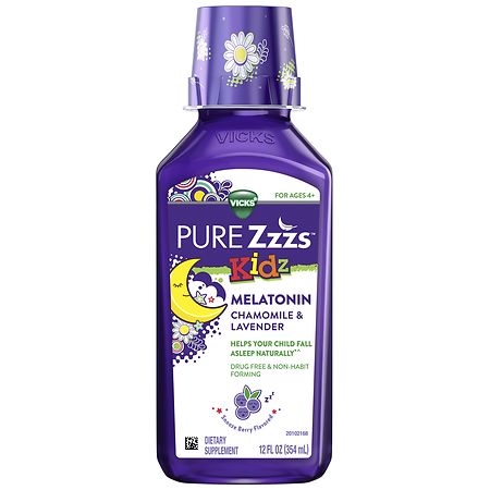 PURE Zzzs Kidz Liquid Melatonin Sleep Aid Berry Clear