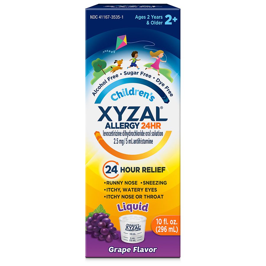XYZAL Children's Oral Solution 24 Hour Allergy Relief Grape, Clear