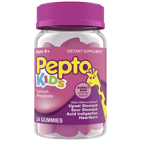 Pepto-Bismol Kids Gummies, Helps Relieve Occasional Upset Stomach Bubble Gum Clear
