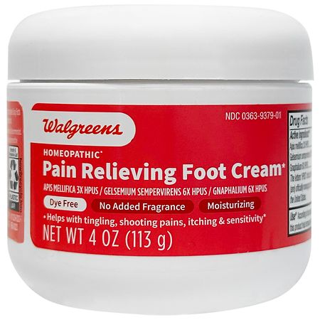 Walgreens Homeopathic Pain Relieving Foot Cream Clear