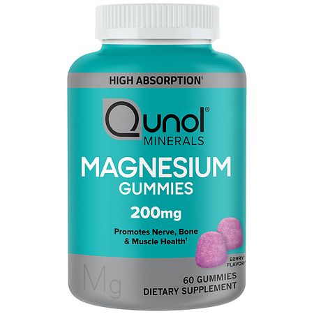 Qunol Minerals Magnesium Gummies 200 mg Berry Clear
