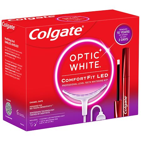 ☆新品＊白い歯✴︎コンフォートLEDオプティック ホワイトニング キット Colgate LED Hydrogen Peroxide Teeth Whitening Kit Unflavored