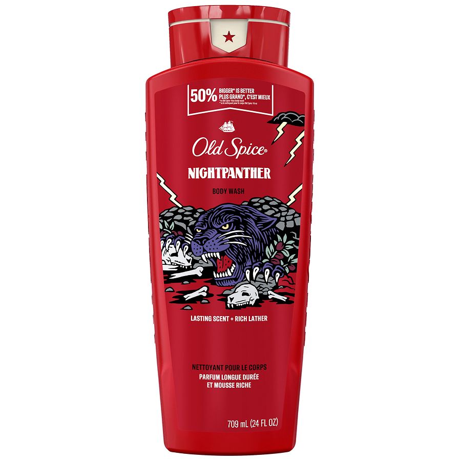 Old Spice Cleansing Body Wash for Men, 24/7 Shower Clean, 2 in 1 Face and Body Wash Nightpanther