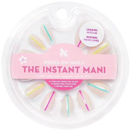 Olive & June The Instant Mani Press-On Nails Neon Lines