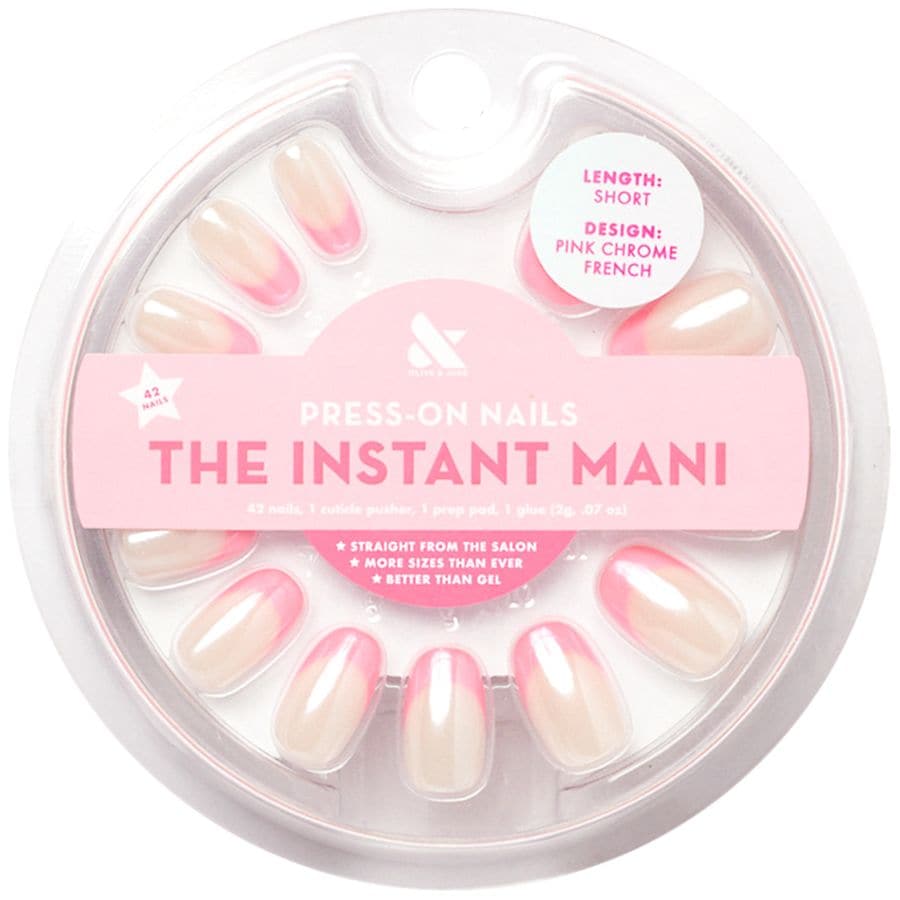 Olive & June The Instant Mani Press-On Nails Pink Chrome French,