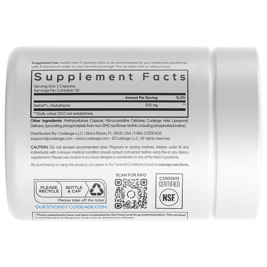 glutathione codeage 500mg Codeage Liposomal Glutathione Beyond Vitamins Capsules
