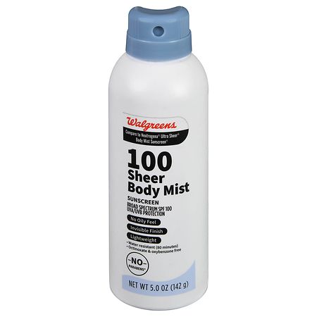Walgreens SPF 100 Sheer Body Mist Sunscreen