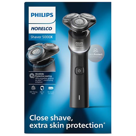 Philips Norelco Shaver 5000X Rechargeable Wet & Dry Shaver with Precision Trimmer X5004/ 84 Silver/  Black