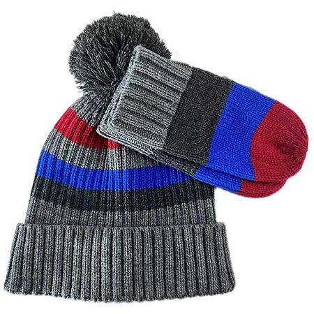 West Loop Boy's Knit Hat and Gloves Set